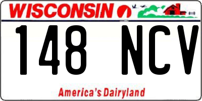 WI license plate 148NCV
