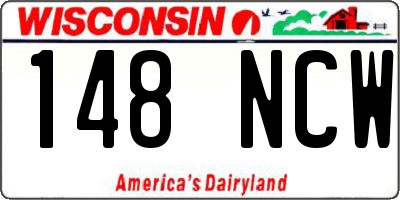 WI license plate 148NCW