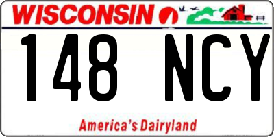 WI license plate 148NCY