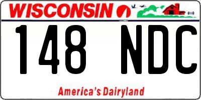 WI license plate 148NDC