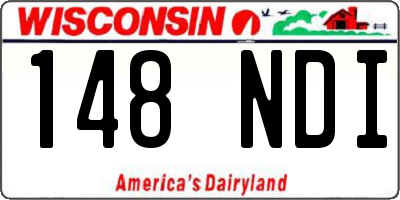WI license plate 148NDI