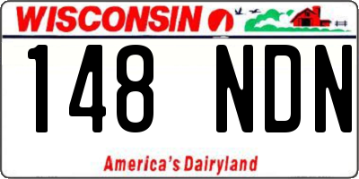 WI license plate 148NDN