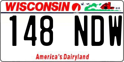 WI license plate 148NDW