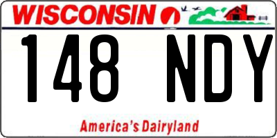 WI license plate 148NDY