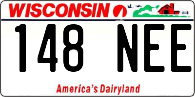 WI license plate 148NEE