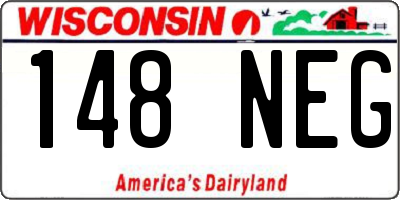 WI license plate 148NEG