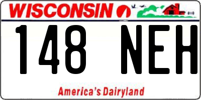 WI license plate 148NEH