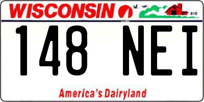 WI license plate 148NEI