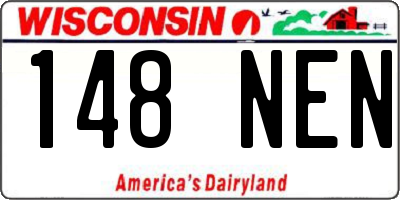 WI license plate 148NEN