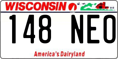 WI license plate 148NEO