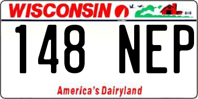 WI license plate 148NEP
