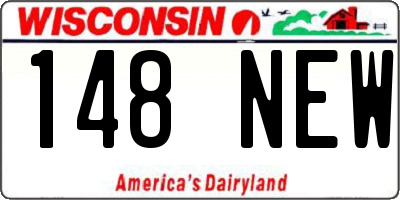 WI license plate 148NEW