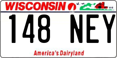 WI license plate 148NEY