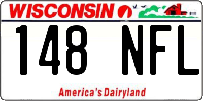 WI license plate 148NFL