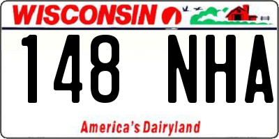 WI license plate 148NHA