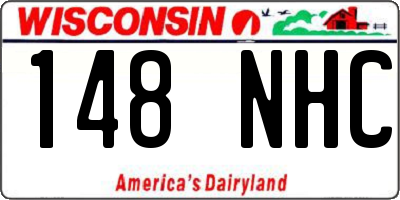 WI license plate 148NHC