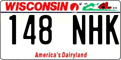 WI license plate 148NHK