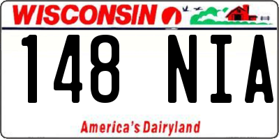 WI license plate 148NIA