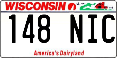WI license plate 148NIC