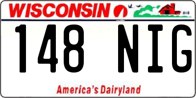 WI license plate 148NIG