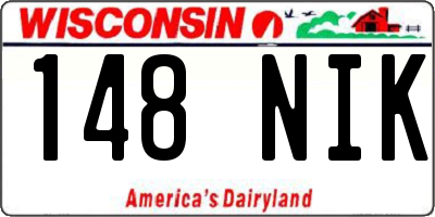 WI license plate 148NIK