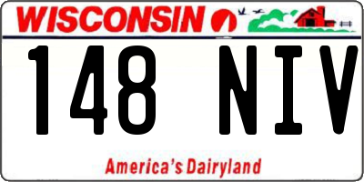 WI license plate 148NIV