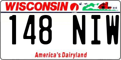 WI license plate 148NIW