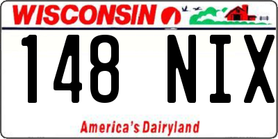 WI license plate 148NIX
