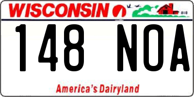 WI license plate 148NOA