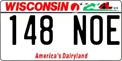 WI license plate 148NOE