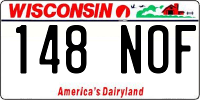 WI license plate 148NOF