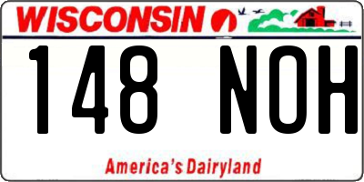 WI license plate 148NOH