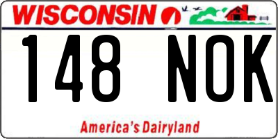 WI license plate 148NOK