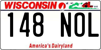 WI license plate 148NOL