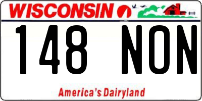 WI license plate 148NON