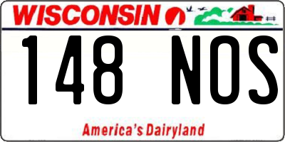 WI license plate 148NOS
