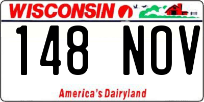 WI license plate 148NOV