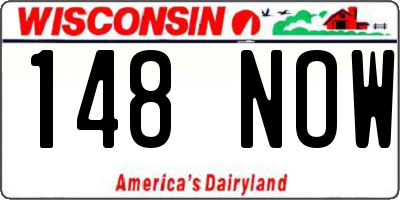 WI license plate 148NOW
