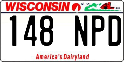 WI license plate 148NPD