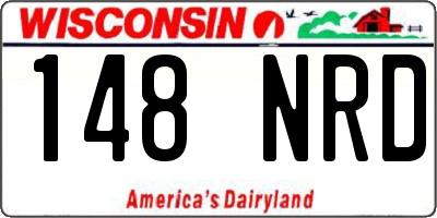 WI license plate 148NRD