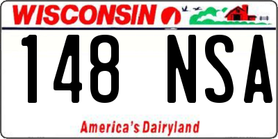WI license plate 148NSA