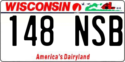 WI license plate 148NSB