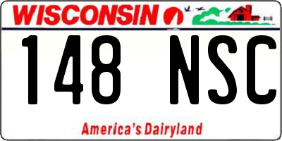 WI license plate 148NSC