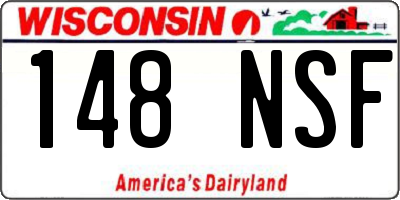WI license plate 148NSF
