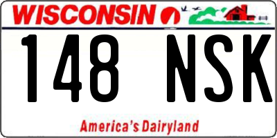 WI license plate 148NSK