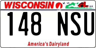 WI license plate 148NSU