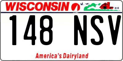 WI license plate 148NSV