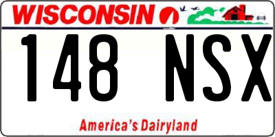 WI license plate 148NSX