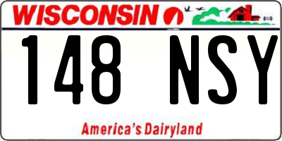 WI license plate 148NSY