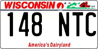 WI license plate 148NTC